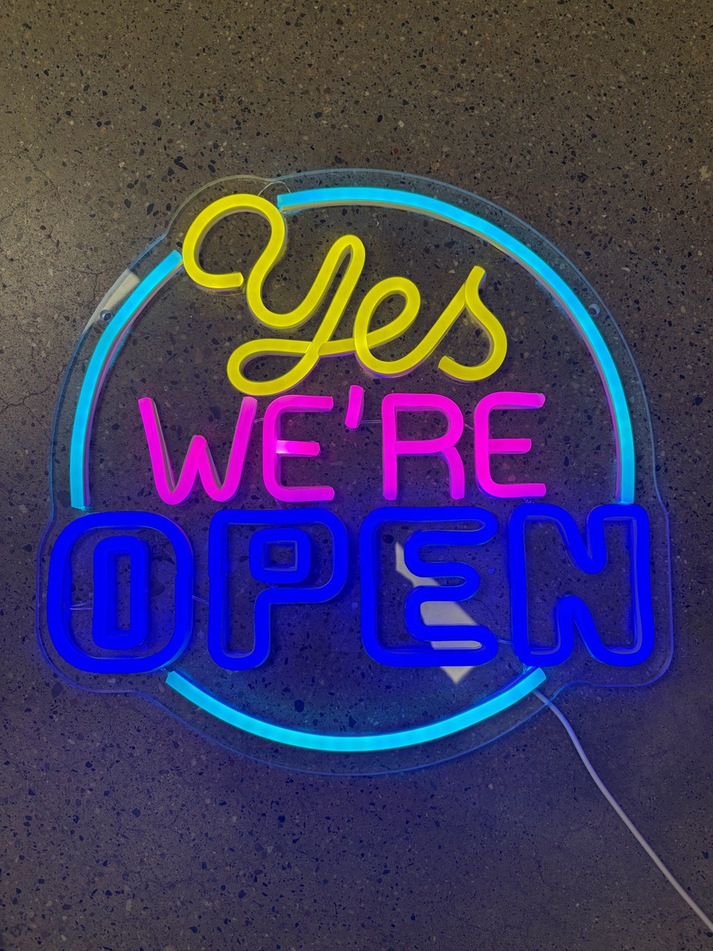 Yes We're Open Multicolor Neon Wall Sign - 13.7 x 13.2 inches